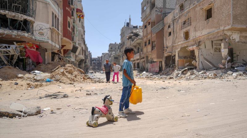 Children are drinking from puddles and wading through sewage pools, as Israel pummels water systems in Gaza