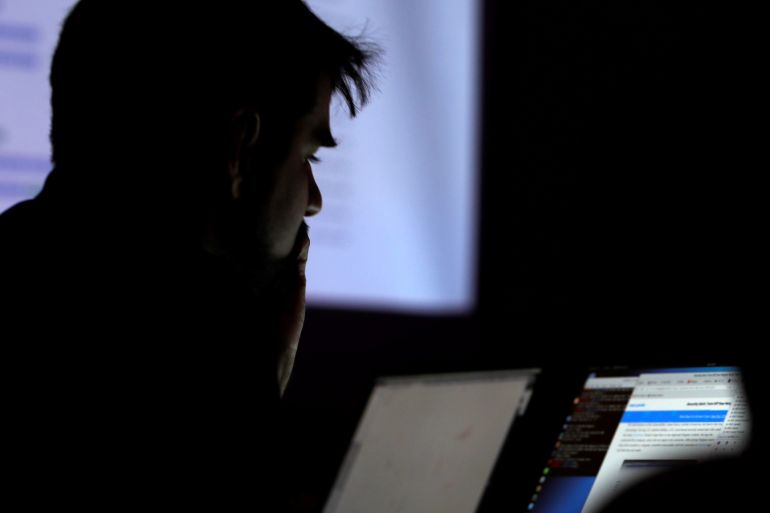 a man takes part in a hacking contest during the def con hacker convention in las vegas, nevada, u.s. on july 29, 2017. reuters/steve marcus