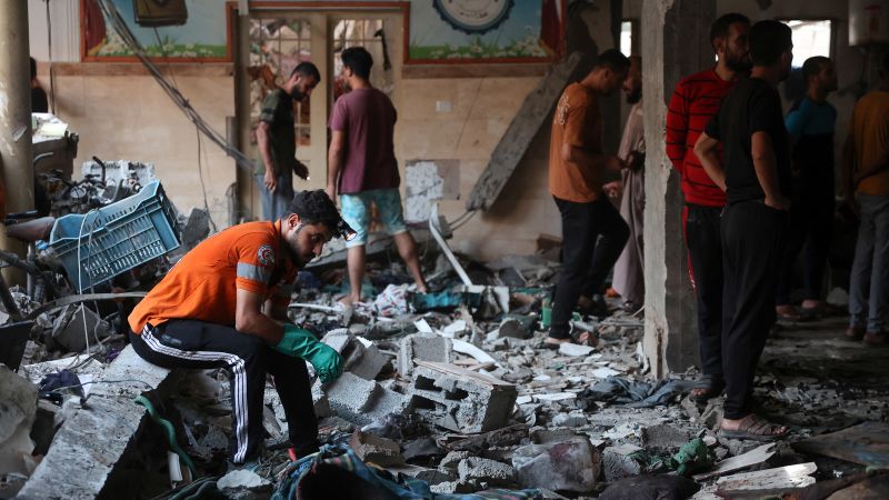 Israeli strike on mosque and school in Gaza kills scores, sparking international outrage