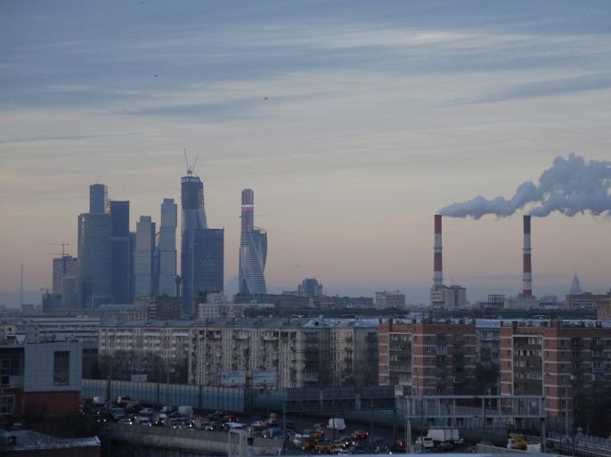 a view of the moscow international business centre, also known as moskva city, with some under-construction skyscrapers in moscow, russia, 03 december 2014. according to russian economic development ministry forecasts, the russian economy is expected to enter into a recession in the first quarter of 2015 due to western sanctions and decline in crude oil prices.