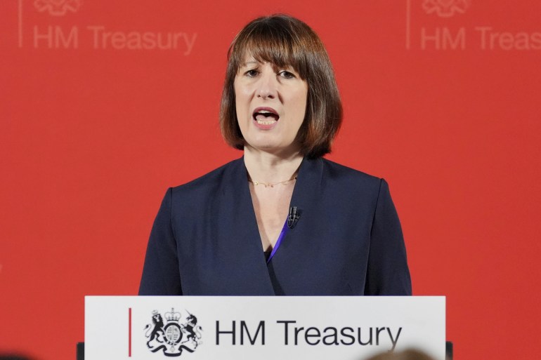 britain's chancellor rachel reeves delivers a speech at the treasury to an audience of leading business figures and senior stakeholders, اسوشيتد برس