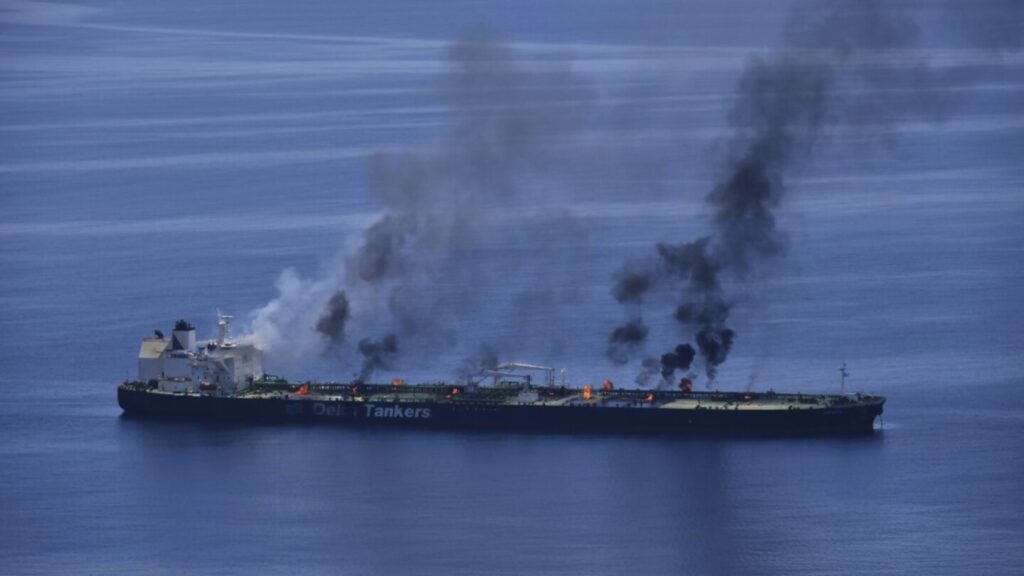 Greek-flagged tanker is burning after Houthi attacks, but no sign of oil spill