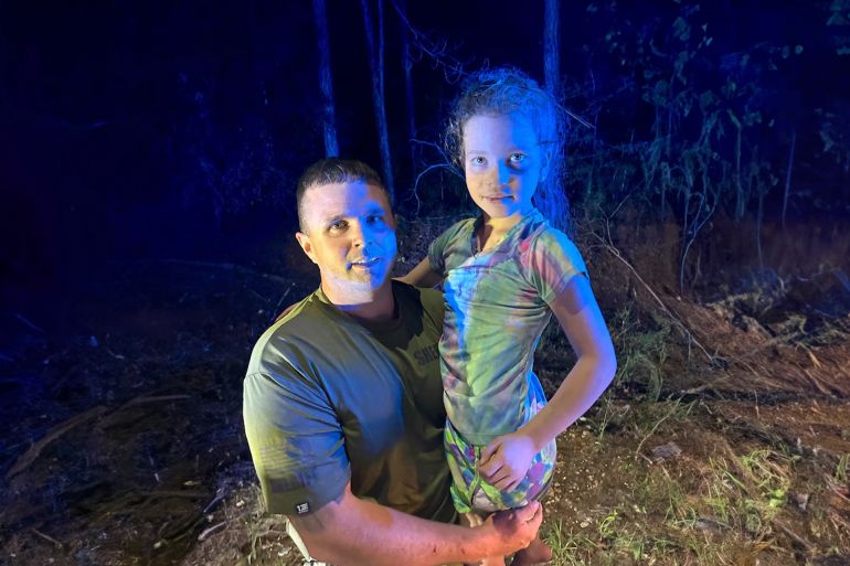 Peyton Saintignan, 10, is found safe by Webster Parish Sheriffs after going missing in the woods of Louisiana. Webster Parish Sheriff’s Office via Facebook