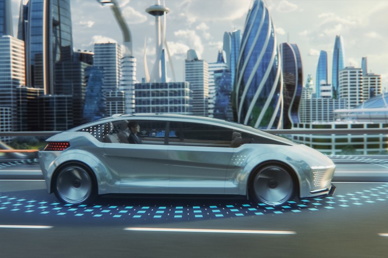 Futuristic Concept: Self-Driving Electric Car