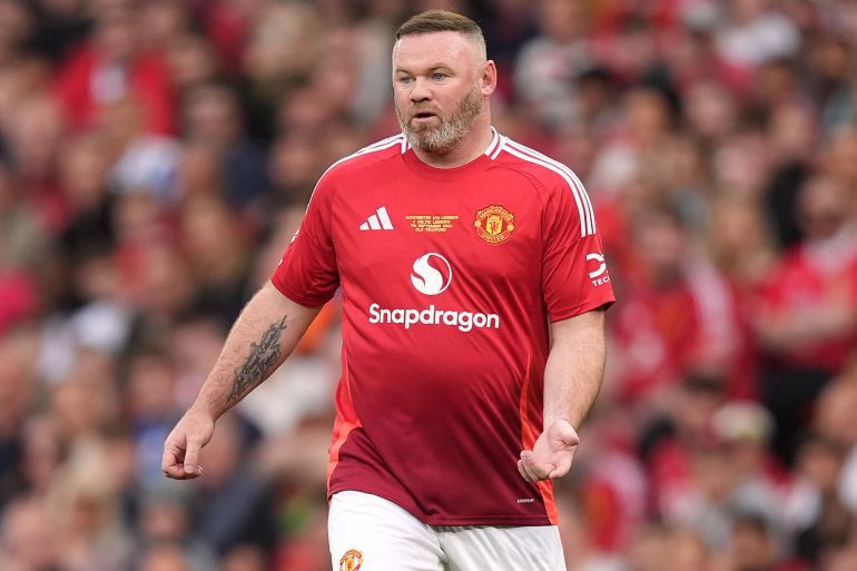 manchester united legends' wayne rooney during the legends match at old trafford, manchester. picture date: saturday september 7, 2024. (photo by martin rickett/pa images via getty images)