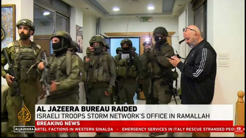 Israeli soldiers raid and order closure of Al Jazeera’s Ramallah offices