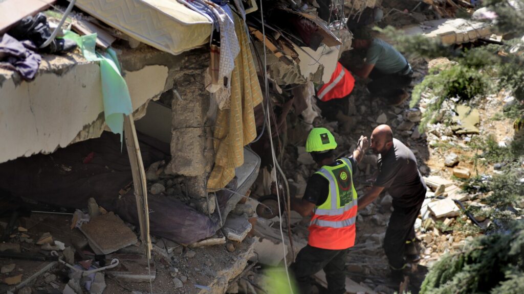 A Lebanese family held a Sunday gathering. An Israeli strike toppled their apartment building