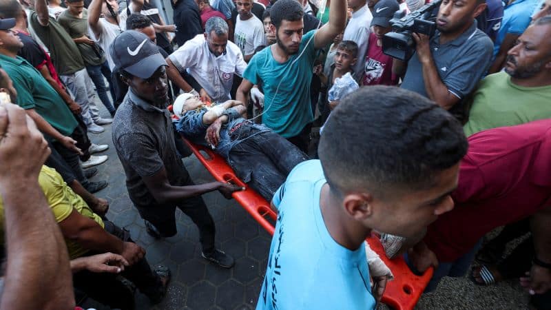 Israeli strike kills at least 28 Palestinians at school in central Gaza, Red Crescent says