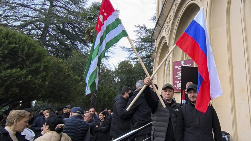 Police and protesters clash in Georgia’s separatist Abkhazia region over pro-Moscow property measure