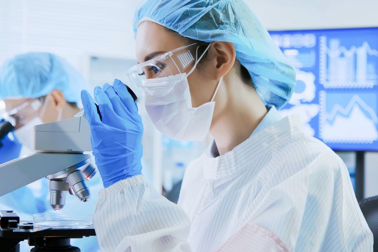 asian scientist team about skin care and cosmetic product working in science laboratory; Shutterstock ID 1821914234; purchase_order: aljazeera ; job: ; client: ; other: