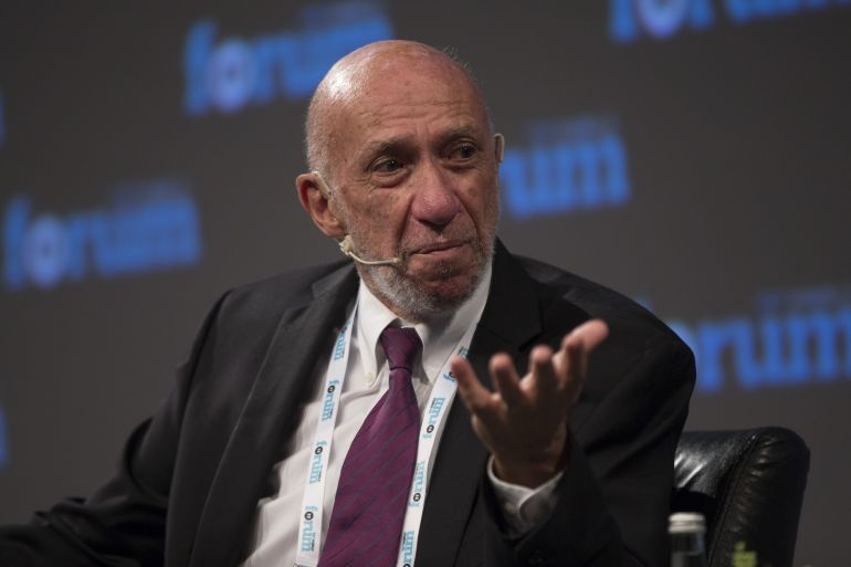 istanbul, turkey - october 19 : professor richard anderson falk, emeritus of international law at princeton university, makes a speech during the "humanitarian aid" panel within trt world forum in istanbul, turkey on october 19, 2017. (photo by emrah yorulmaz/anadolu agency/getty images)