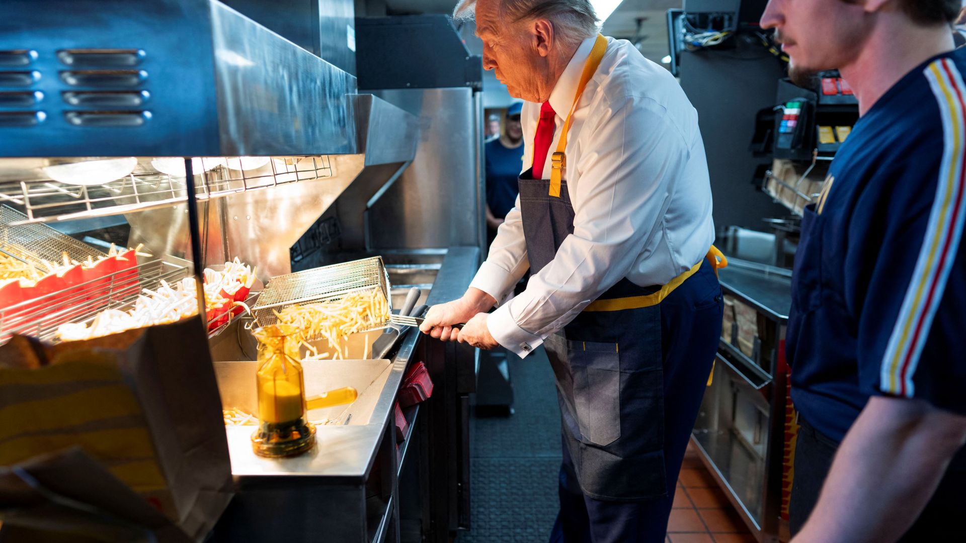 republican presidential nominee and former u.s. president trump visits mcdonalds in feasterville-trevose, pennsylvania