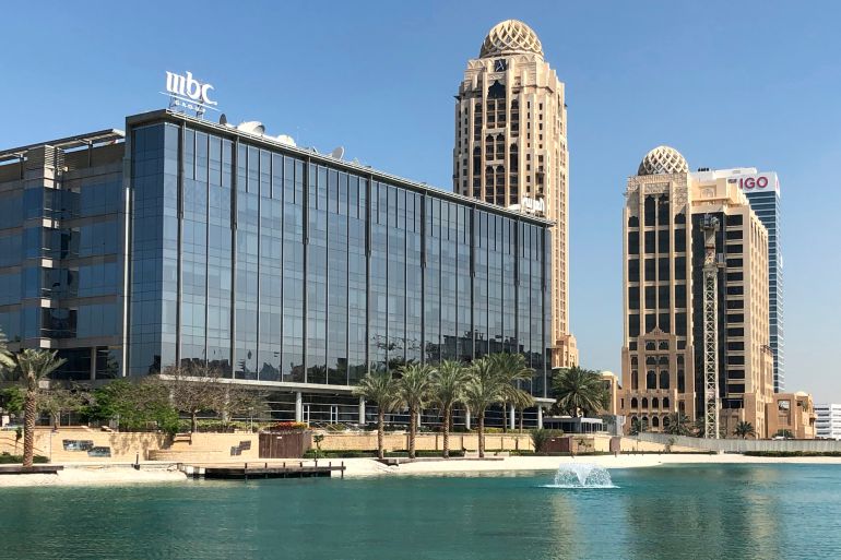 a general view of the mbc building at media city in dubai, united arab emirates, monday, march 5, 2018. the dubai-based mbc group stopped broadcasting its popular arabic-dubbed turkish soap operas on march 1, a decision coming just after its chairman waleed al-ibrahim was released from being detained in a mass arrest by saudi authorities. (ap photo/kamran jebreili)