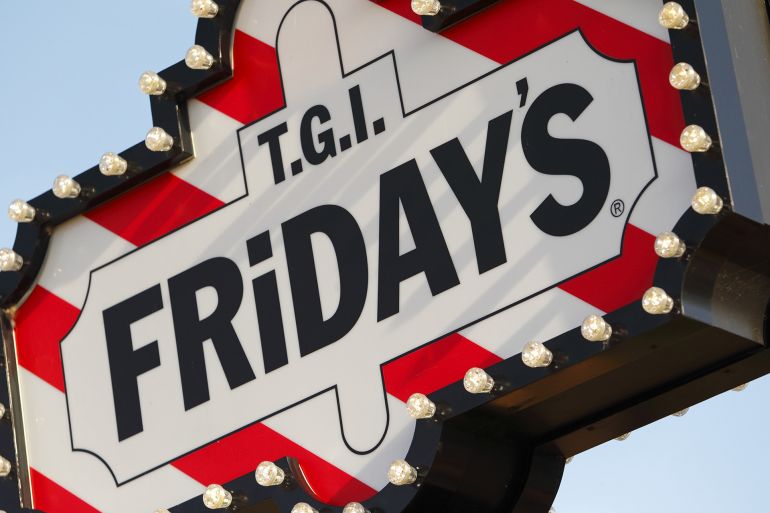 a view of a tgi friday's sign, as the restaurant chain is to create 600 jobs this year with the opening of six new outlets across the country. (photo by chris ison/pa images via getty images)