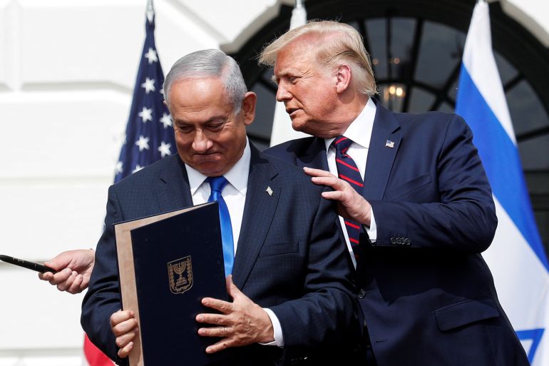 netanyahu and trump signing the abraham accords