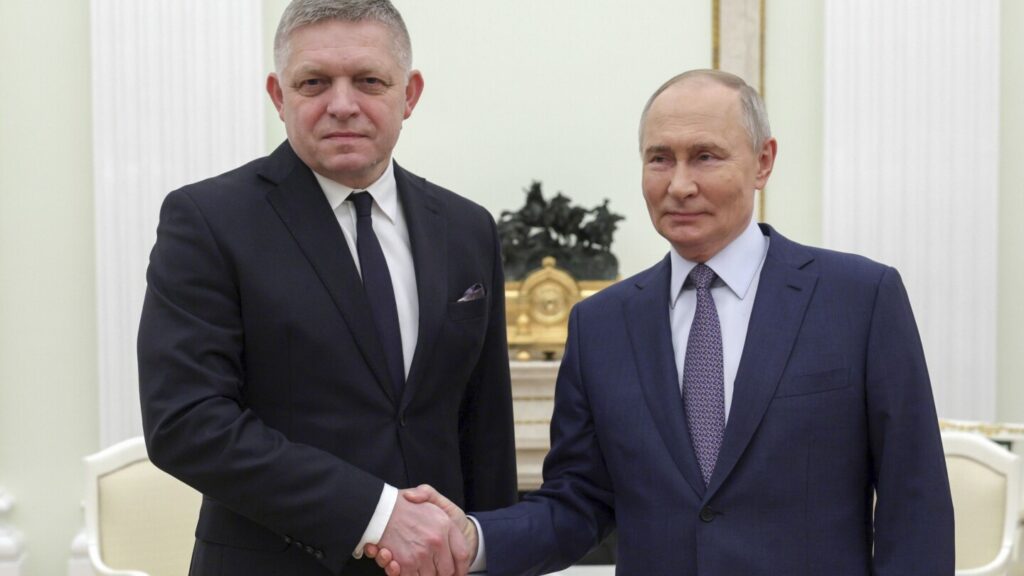 Russia’s Putin holds talks with Slovakian PM Fico, in a rare visit to Moscow by an EU leader