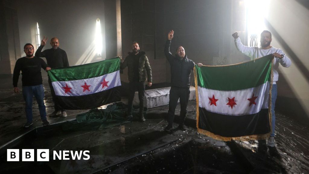 13 hrs agoSyria rebels burn tomb of Bashar al-Assad's fatherVideo shows Syrian rebel fighters gather around the burning tomb of the late president Hafez al-Assad.13 hrs agoMiddle East