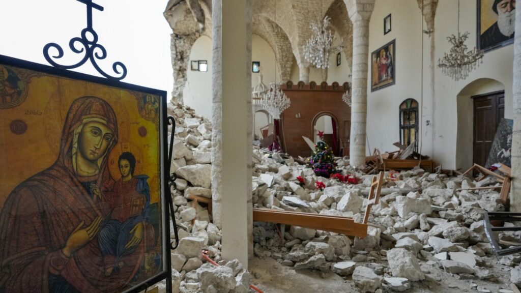 In the ruins of a bombed-out church in Lebanon, there’s now a tiny Christmas tree