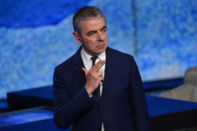 English actor Sir Rowan Atkinson attends 'Che Tempo Che Fa' tv show at Rai Milan Studios on October 7, 2018 in Milan, Italy. (Photo by Andrea Diodato/NurPhoto via Getty Images)