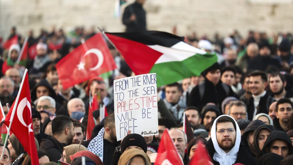 Tens of thousands of people in Istanbul protest Gaza war