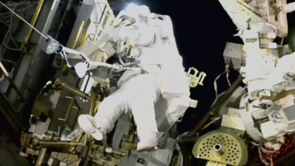 NASA’s stuck astronaut steps out on a spacewalk after 7 months in orbit