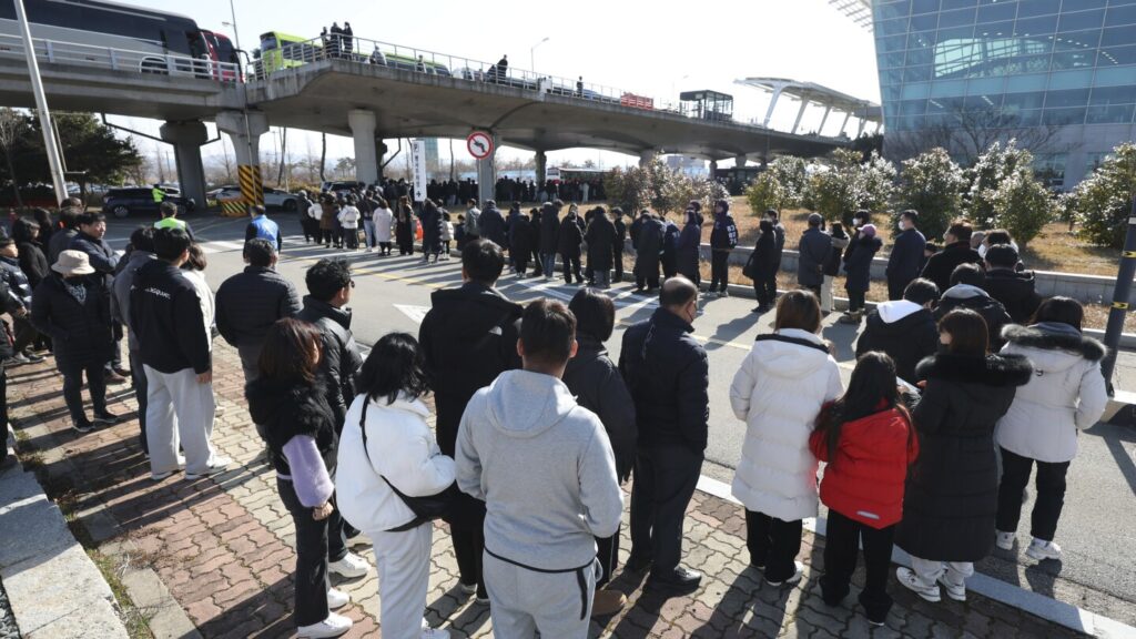 Grieving families of victims of South Korean plane crash visit site for a memorial service